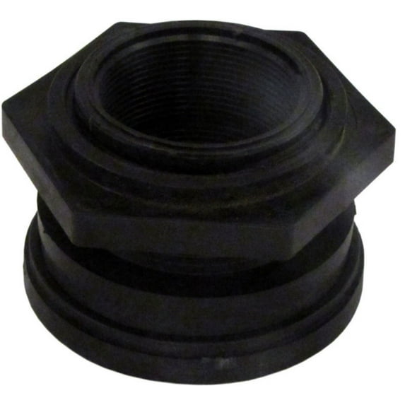 1" NPT Polypropylene Bulkhead Fitting with Viton Gasket