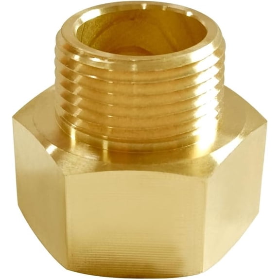 1" NPT Thread Female x 3/4" NPT Thread Male Hexagon Brass Pipe Fitting Adapter