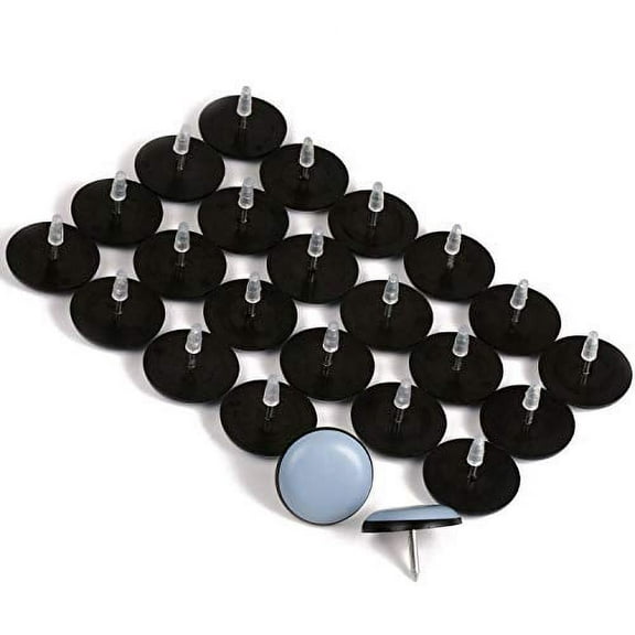 1" Nail on Furniture Sliders (24 Pack) - Furnigear Heavy Duty PTFE (Teflon) Chair Sliders Glides Wooden Furniture Movers Move Your Furniture Easily & Safety - Best Chair Leg Floor Protectors