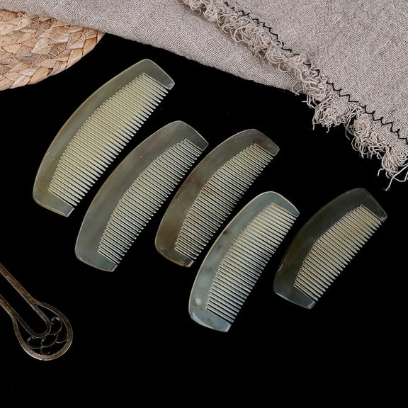 1*Natural Amber Ox Horn Comb Hair No Static Health Care Brush Hairdressing Comb