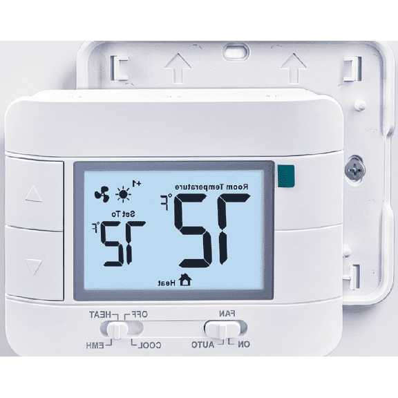 1 Non- Thermostat, 2 Heat/1 Cool, Heat Pump and Conventional System Compatible, Temperature Humidity Display, White Backlit