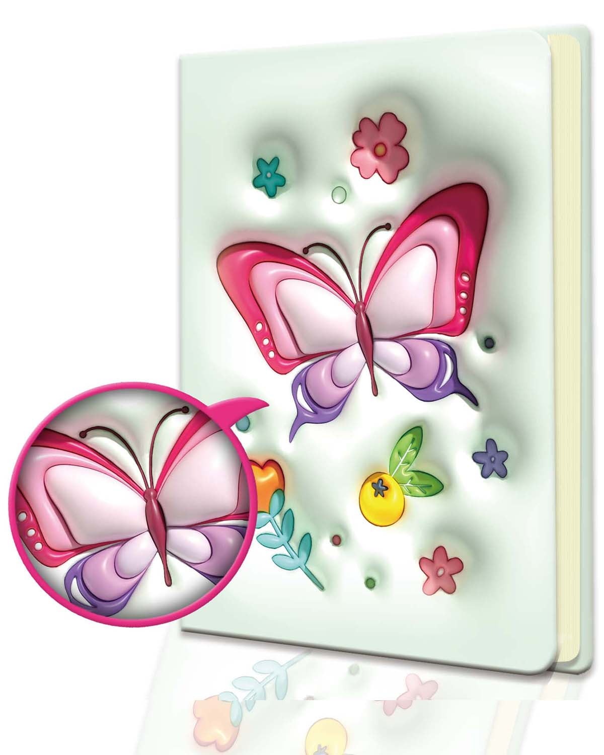 Notebook With 3D Effect, 7*5.2*0.83 Inches, Cover Bumpy 3D Effect With ...