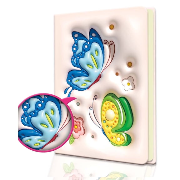 Notebook With 3D Effect, 7x5.2 Inches, Cover Bumpy 3D Effect With Different Shapes Of Butterflies, Shorthand Notebook, Suitable For Teenagers To Write, Make Notes