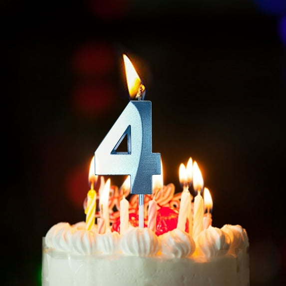 1 Number Birthday Candle Clearance! Nomeni Number Birthday Candle Age Candle Cake Decoration Party Supplies Blue 4, Room Decor Promotion Sale!