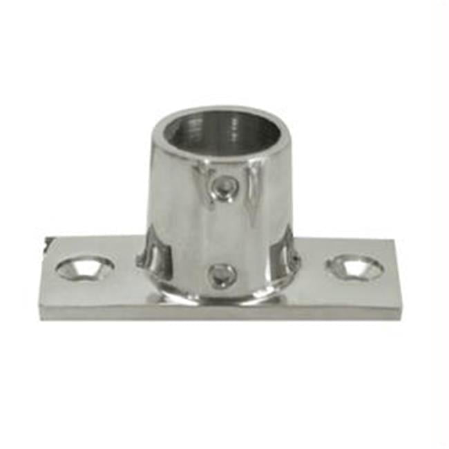 1'' O.D. 90' 2-Hole Rectangle Base SS Rail Fitting - Walmart.com