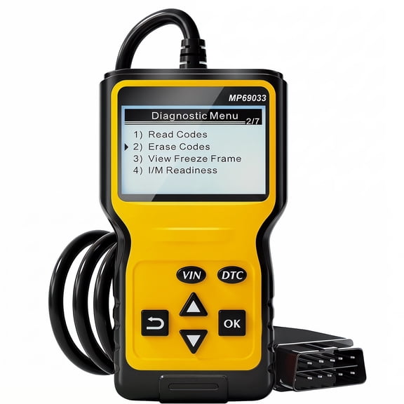 1 OBD2 Scanner Car Code Reader with CAN Diagnostic, Engine Fault Code Read & Clear, Live Data, Yellow