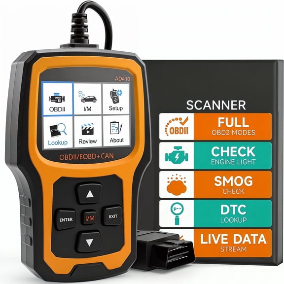 1 OBD2 Scanner, Check Engine Light Code Reader with 42000 DTC Lookup, Compatible with 1996+ OBDII , Black/Yellow