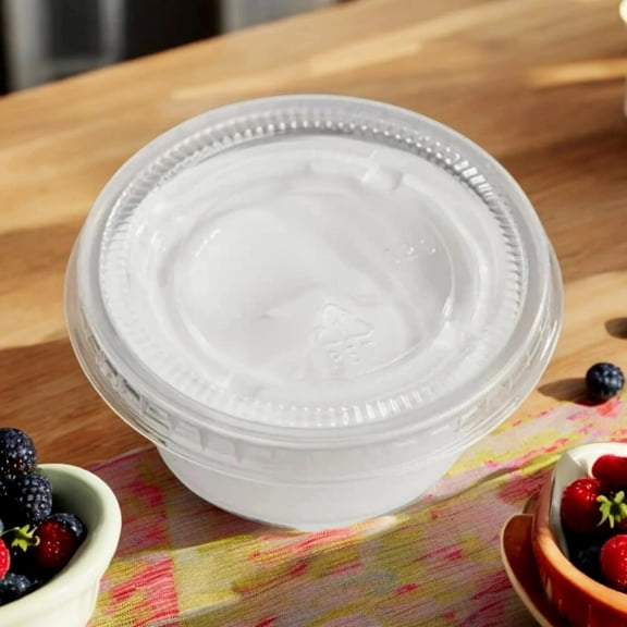 The Baker Celebrations 1 oz Clear Plastic Jello Shot Cups with Lids, 200 Sets, Disposable Portion Cups for Condiments, Sauces, Dressings, Tastings, Samples and Party Shots
