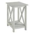 thumbnail image 1 of 1 Open Shelf Plank Style Side Table with X Shaped Accent, White, 1 of 5