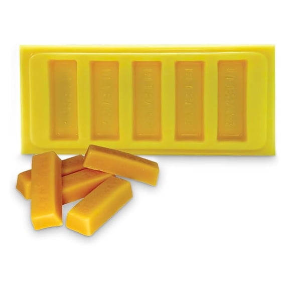 1-Ounce Beeswax Bar Mold, Makes 5 x 1 oz Blocks, Easy Release Reusable Rubber Molds for Soap, Candle & Wax Block Crafting, Flexible Molding Tool for DIY, Handmade & Natural Projects