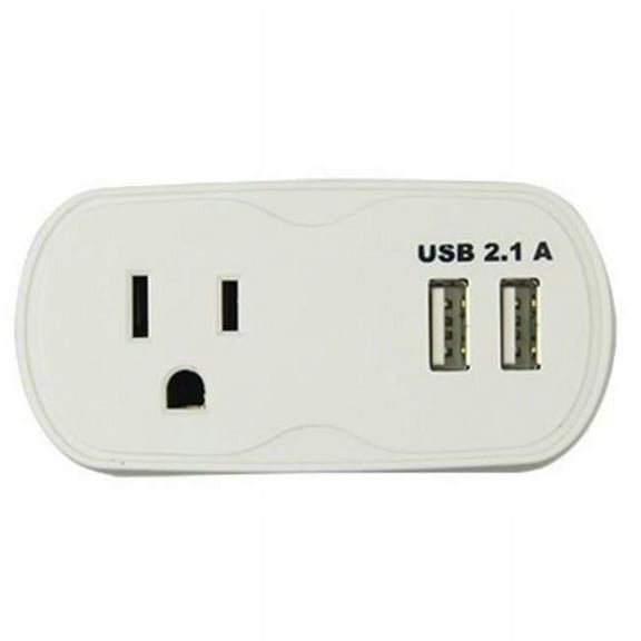 1-Outlet Surge Protection Tap, White