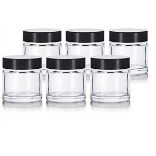 Clear Clear Straight Sided Glass Jars w/ Silver Metal Lug Caps