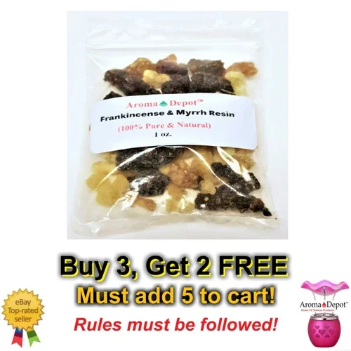 1 Oz. Frankincense And Myrrh Resin Incense Rock Granular Mix Church Shaumerio