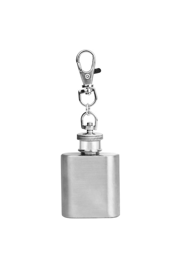 1 Oz Mini Stainless Steel Jar with Key Ring, Perfect for The Kitchen, Dining Room, Or Bar,1Oz with Stainless Mini Flask Flagon Keychain Hip Kitchen,Dining & Bar,