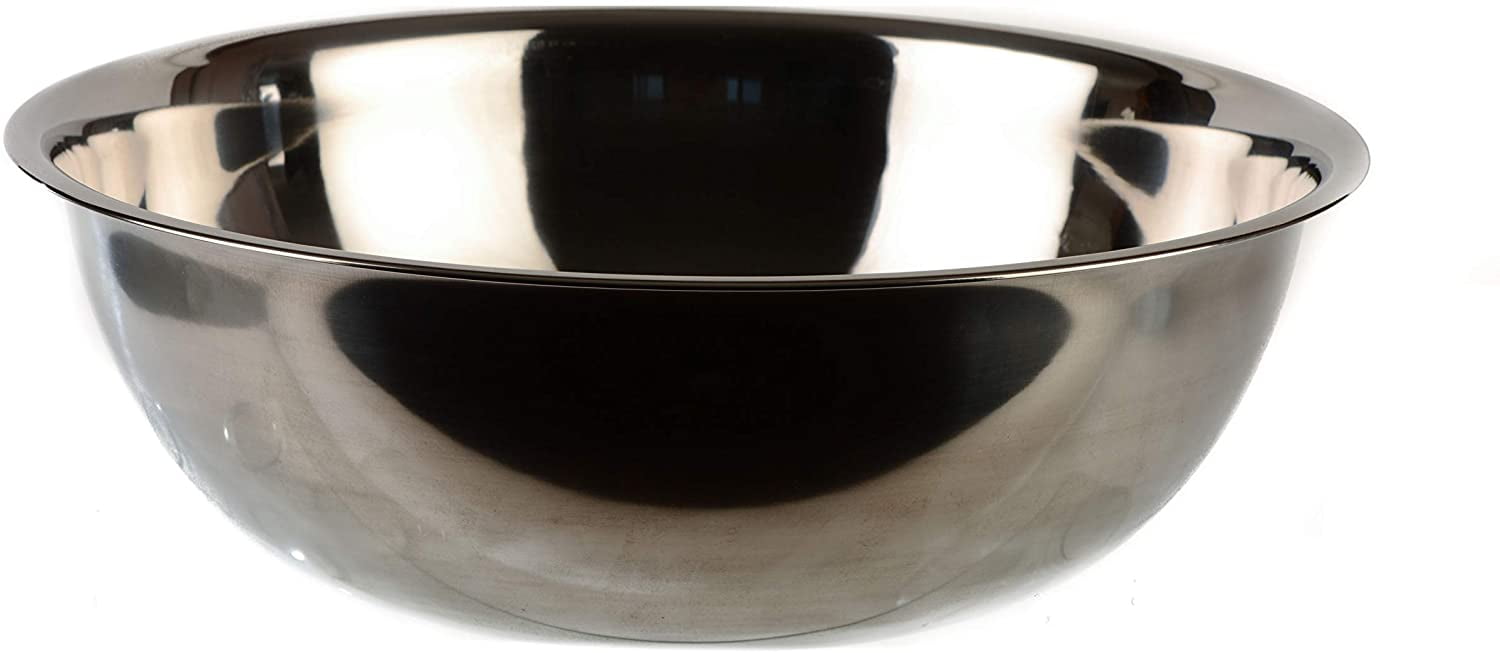 [1 PACK] 16 Quart Large Stainless Steel Mixing Bowl Baking Bowl, Flat