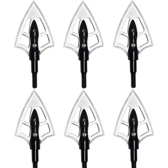 (1 PACK)6PCS Bow Hunting Broadhead 125 Grain Stainless Steel 2 Blades Hunting Tips for Crossbow Compound Bow Archery Hunting