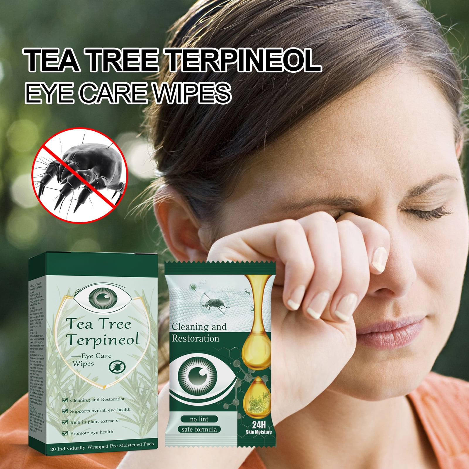 1 PACK Antimite Eye Wipes for Itchy Eyes, Dry Eyes, Stye and