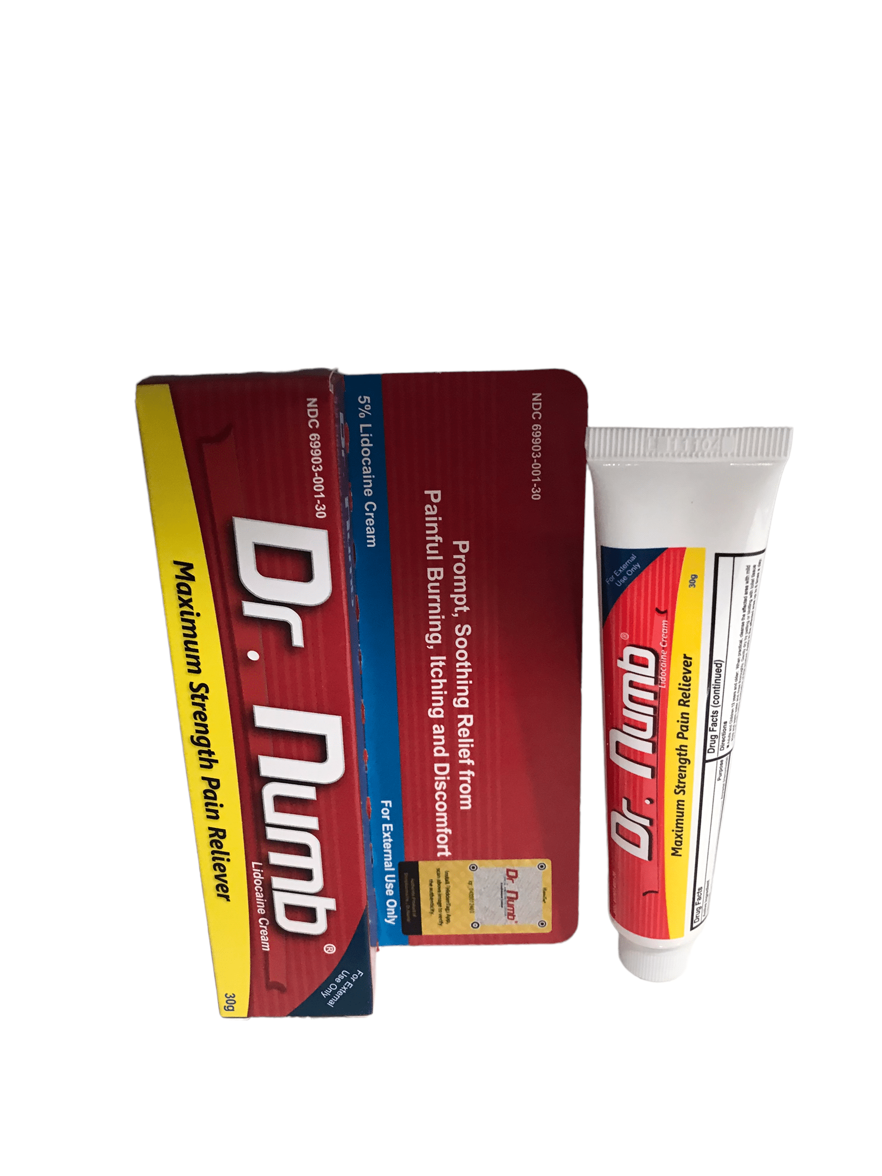 1 PACK Dr. Numb 5 Lidocaine Topical Anesthetic Numbing Cream for Pain Relief, Maximum Strength