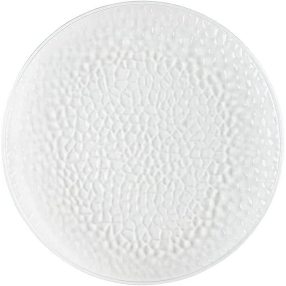 (1 PACK) EcoQuality 13" inch Round Charger Hammered Clear Plastic Plates - China Like Party Plates, Heavy Duty Large Disposable Dinner Plates, Reusable Salad Plate Weddings, Serveware