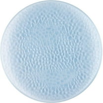(1 PACK) EcoQuality 13" inch Round Charger Hammered Translucent Blue Plastic Plates - China Like Party Plates, Heavy Duty Large Disposable Dinner Plates, Reusable Salad Plate Weddings, Serveware