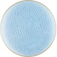 thumbnail image 1 of (1 PACK) EcoQuality 13" inch Round Charger Hammered Translucent Blue Plastic Plates with Gold Rim - China Like Party Plates, Heavy Duty Large Disposable Dinner Salad Plate Weddings, Serveware, 1 of 3