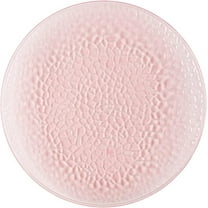 (1 PACK) EcoQuality 13" inch Round Charger Hammered Translucent Pink Plastic Plates - China Like Party Plates, Heavy Duty Large Disposable Dinner Plates, Reusable Salad Plate Weddings, Serveware