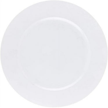 (1 PACK) EcoQuality 13" inch Round White Plastic Charger Plates - China Like Party Plates, Heavy Duty Large Disposable Dinner Plates, Reusable Salad Plate, Weddings, Baby Showers, Catering, Serveware