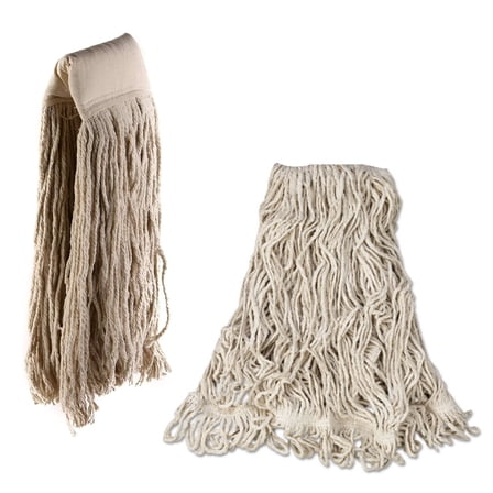 [1 PACK] EcoQuality Commercial Mop Head #32, 32oz Mop Head Blended Yarn - X-Large For Commercial And Industrial Use | Cotton Mop Head Replacement | 32 Ounce (White)