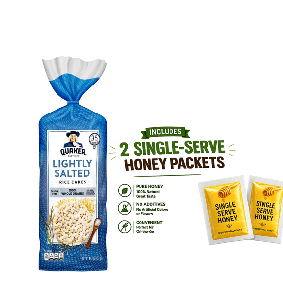 (1 PACK) Quaker Rice Cake Whole Grain Lightly Salted 4.47 oz
