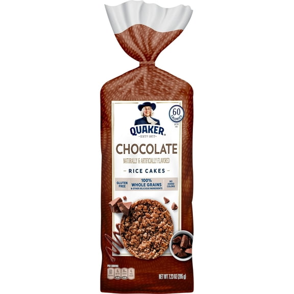 (1 PACK) Quaker Rice Cakes Whole Grain Chocolate Gluten Free, 7.23 oz