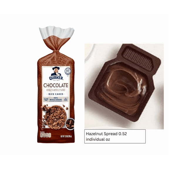 (1 PACK) Quaker Rice Cakes Whole Grain Chocolate Gluten Free 7.23 oz