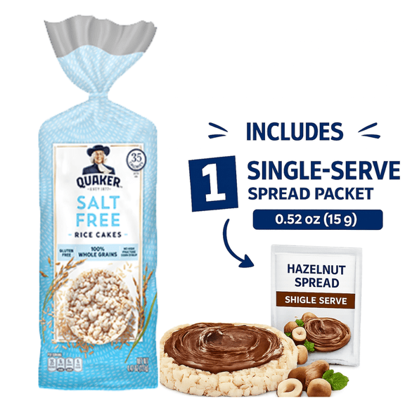 (1 PACK) Quaker Salt-Free Rice Cakes 4.47 Oz..