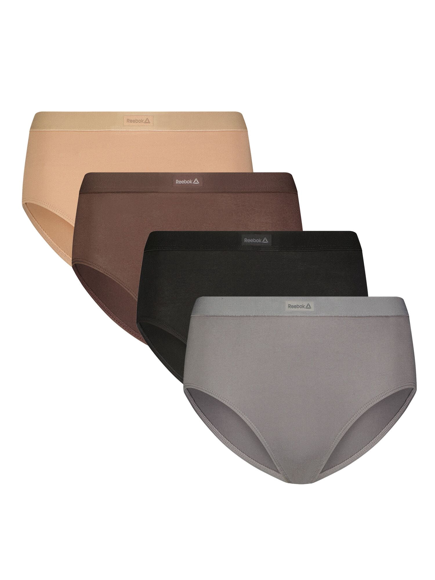 Reebok Women's Sport Soft Hipster Panties, 4-Pack Sizes S-2XL