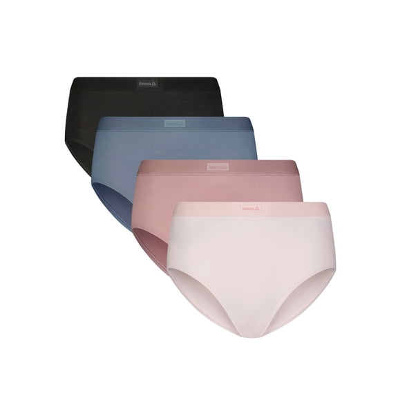 Reebok Women's Sport Soft Hipster Panties, 4-Pack Sizes S-2XL