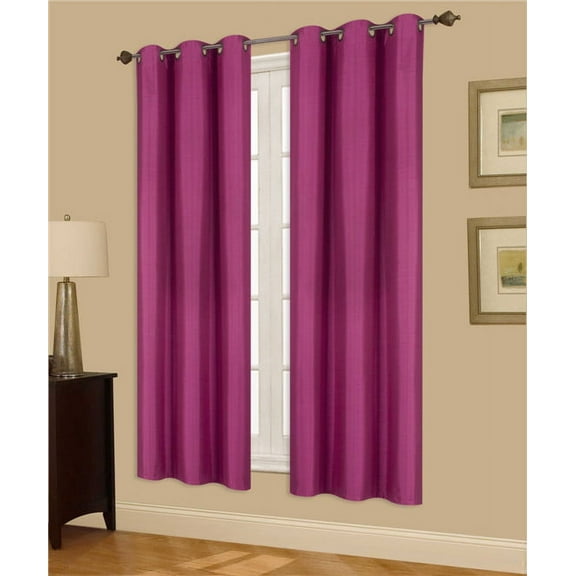 1 PAIR HOT PINK BLACKOUT ENERGY EFFICIENT THERMAL PANEL WINDOW GROMMET DRAPE LIGHT FILTERING SIZE 35" WIDE X 63" LENGTH EACH PANEL