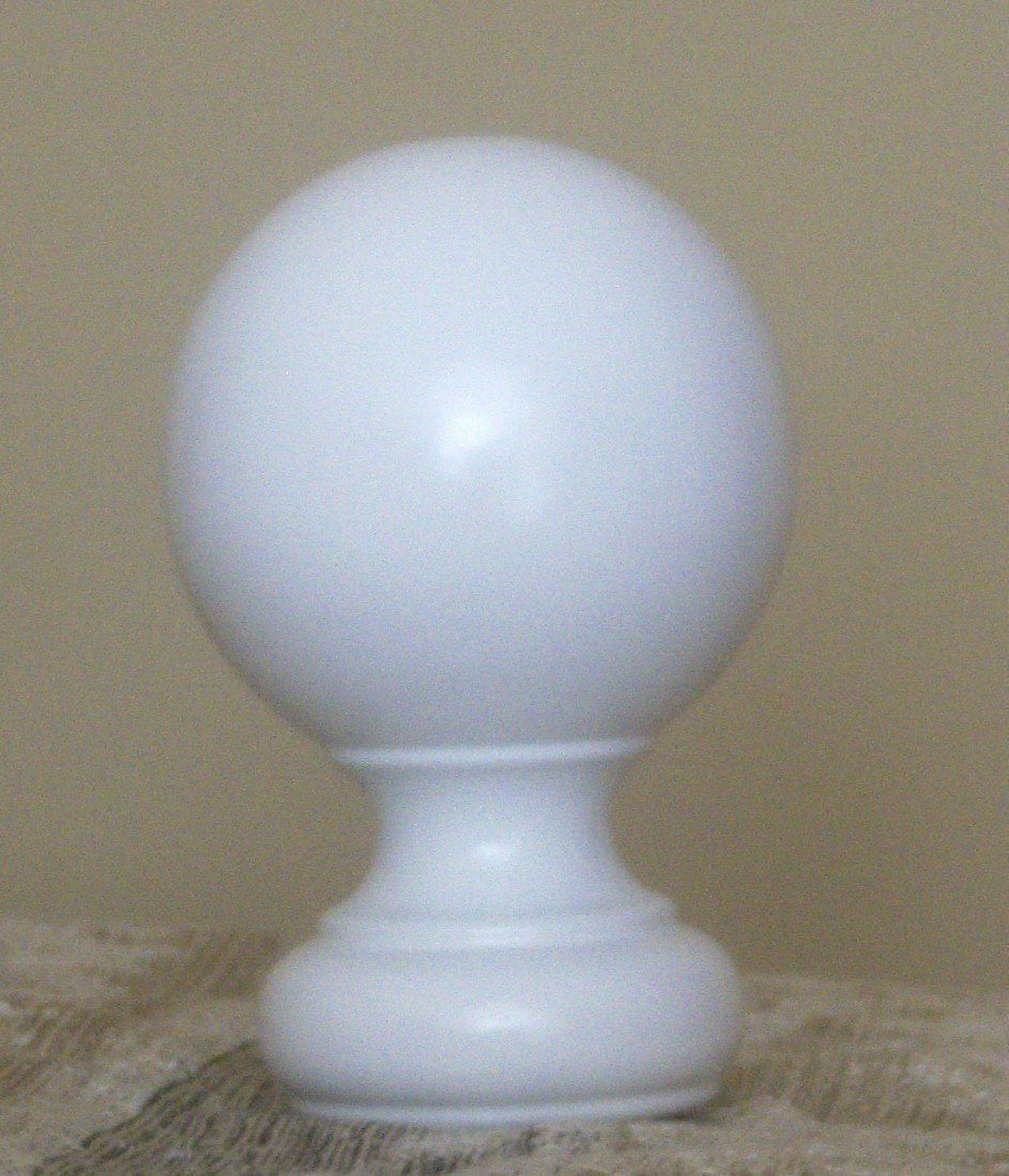 1 PAIR Kirsch Ball Wood Finial in White Finish for a 13/8" dowel rod