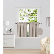 1 PAIR Kitchen Rod Pocket Window Tier Curtain Insulated Blackout Set 30"X24" R16