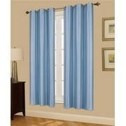 SAMIMPORT-2011 1 PAIR LIGHT BLUE BLACKOUT ENERGY EFFICIENT THERMAL PANEL WINDOW GROMMET DRAPE LIGHT FILTERING SIZE 35" WIDE X 63" LENGTH EACH PANEL