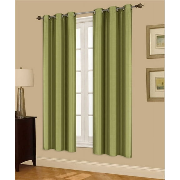 1 PAIR LIME BLACKOUT ENERGY EFFICIENT THERMAL PANEL WINDOW GROMMET DRAPE LIGHT FILTERING SIZE 35" WIDE X 63" LENGTH EACH PANEL