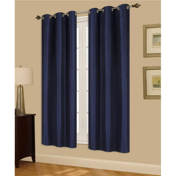 1 PAIR NAVY BLACKOUT ENERGY EFFICIENT THERMAL PANEL WINDOW GROMMET DRAPE LIGHT FILTERING SIZE 35" WIDE X 63" LENGTH EACH PANEL