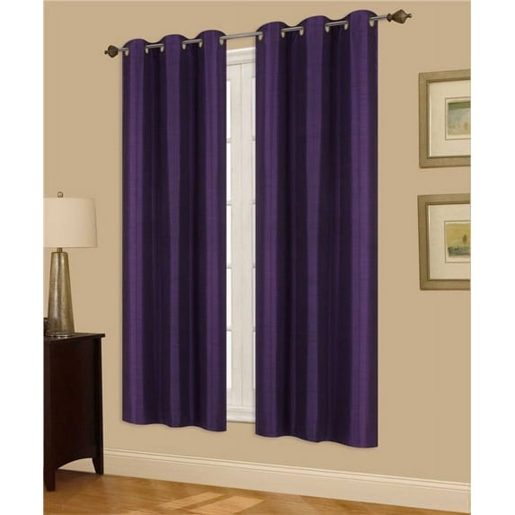 1 PAIR PLUM BLACKOUT ENERGY EFFICIENT THERMAL PANEL WINDOW GROMMET DRAPE LIGHT FILTERING SIZE 35" WIDE X 63" LENGTH EACH PANEL