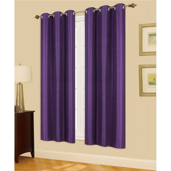 1 PAIR PURPLE BLACKOUT ENERGY EFFICIENT THERMAL PANEL WINDOW GROMMET DRAPE LIGHT FILTERING SIZE 35" WIDE X 63" LENGTH EACH PANEL