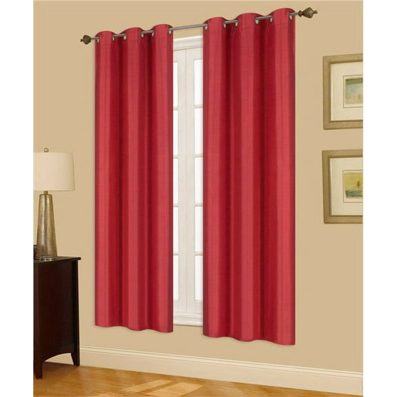 1 PAIR RED BLACKOUT ENERGY EFFICIENT THERMAL PANEL WINDOW GROMMET DRAPE LIGHT FILTERING SIZE 35" WIDE X 63" LENGTH EACH PANEL