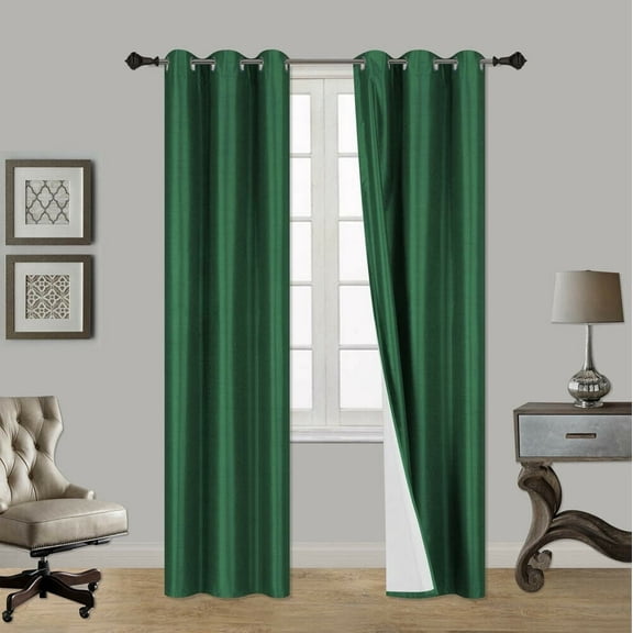 1 PAIR SSS HUNTER BLACKOUT ENERGY EFFICIENT THERMAL PANEL WINDOW GROMMET DRAPE LIGHT FILTERING SIZE 35" WIDE X 84" LENGTH EACH PANEL