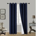 thumbnail image 1 of 1 PAIR SSS NAVY BLACKOUT ENERGY EFFICIENT THERMAL PANEL WINDOW GROMMET DRAPE LIGHT FILTERING SIZE 35" WIDE X 84" LENGTH EACH PANEL, 1 of 1