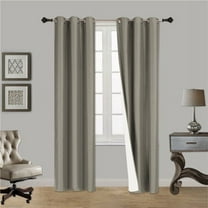 1 PAIR SSS SILVER BLACKOUT ENERGY EFFICIENT THERMAL PANEL WINDOW GROMMET DRAPE LIGHT FILTERING SIZE 35" WIDE X 84" LENGTH EACH PANEL