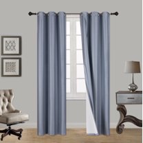 1 PAIR SSS SLATE BLACKOUT ENERGY EFFICIENT THERMAL PANEL WINDOW GROMMET DRAPE LIGHT FILTERING SIZE 35" WIDE X 84" LENGTH EACH PANEL