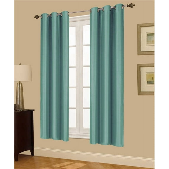 1 PAIR TEAL BLACKOUT ENERGY EFFICIENT THERMAL PANEL WINDOW GROMMET DRAPE LIGHT FILTERING SIZE 35" WIDE X 63" LENGTH EACH PANEL