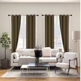 thumbnail image 1 of 1 PAIR /eSSS BROWN BLACKOUT ENERGY EFFICIENT THERMAL PANEL WINDOW GROMMET DRAPE LIGHT FILTERING SIZE 35" WIDE X 95" LENGTH EACH PANEL, 1 of 5