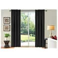 thumbnail image 1 of 1 PAIR lined thermal blackout window curtain panel treatment drape top rod pocket black plain solid color R64 35" X 95" each panel, 1 of 3
